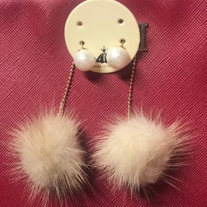 🐰cute furry pearl earrings🐰 japan trendiest❤️